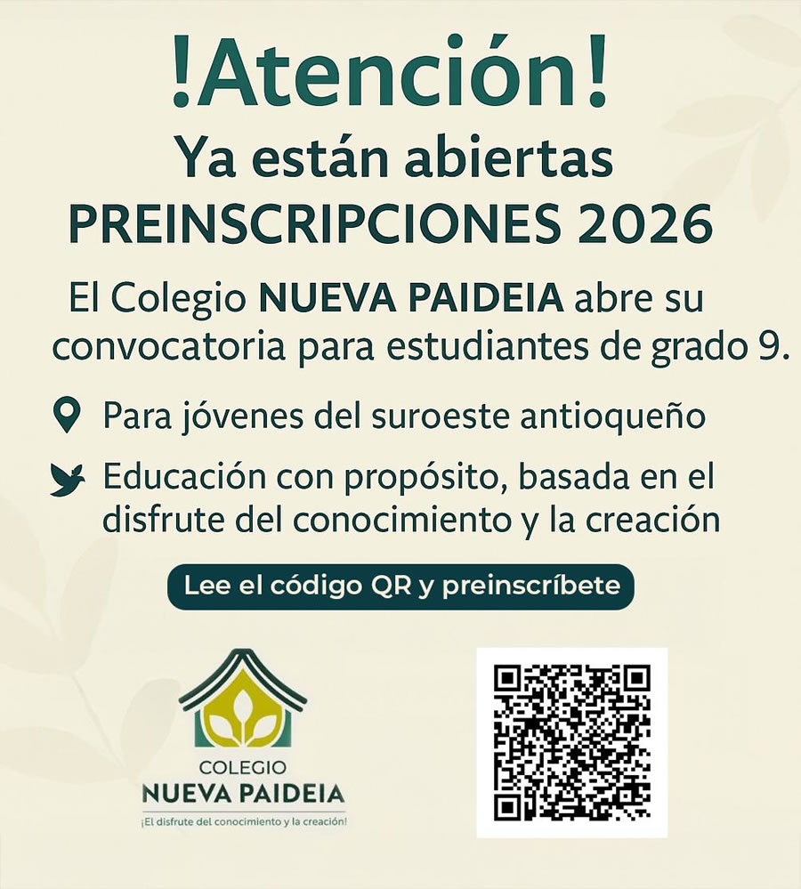 Ya están abiertas preinscripciones 2026 - Colegio Nueva Paideia